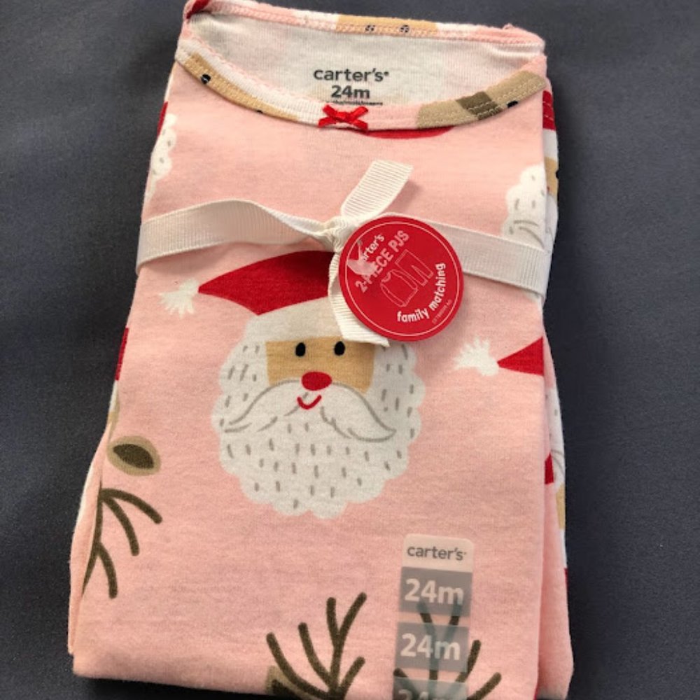 Carter's girls 24M 2pc Santa pajamas